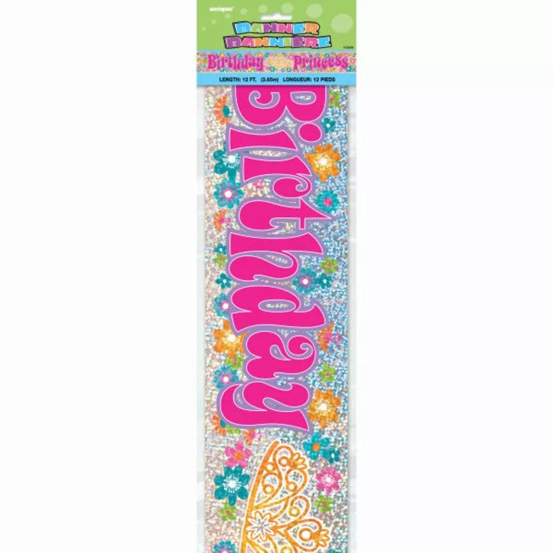 12ft Birthday Princess Prism Banner