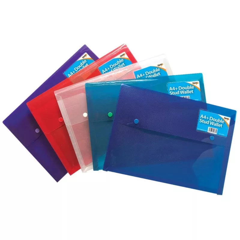 5 x Foolscap/A4+ 2 Stud Wallet:Assrtd