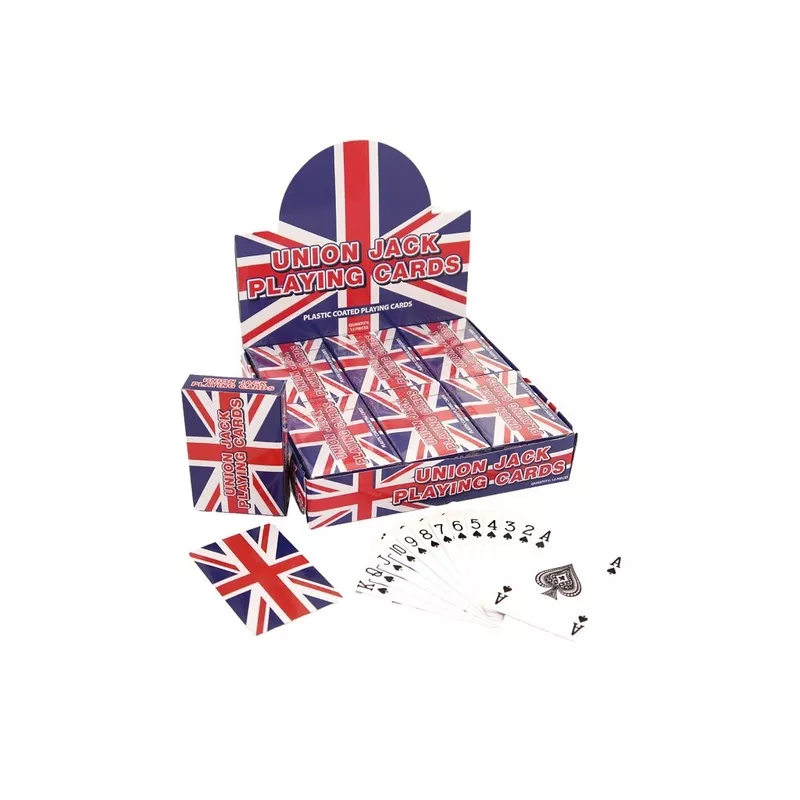 9x6cm Plastic Coated Union Jack Playing Cards