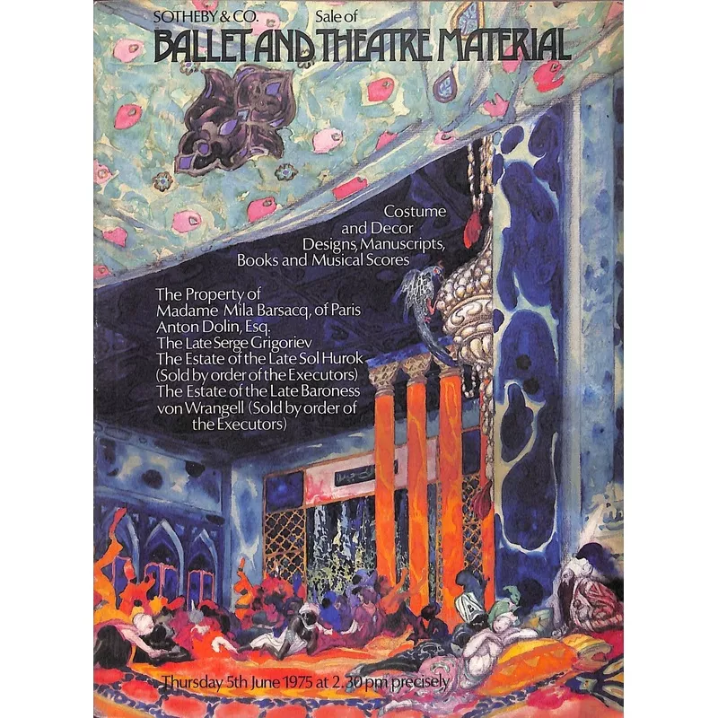 "Ballet And Theatre Material Thursday 5th June 1975" Sotheby & Co. (SOLD)