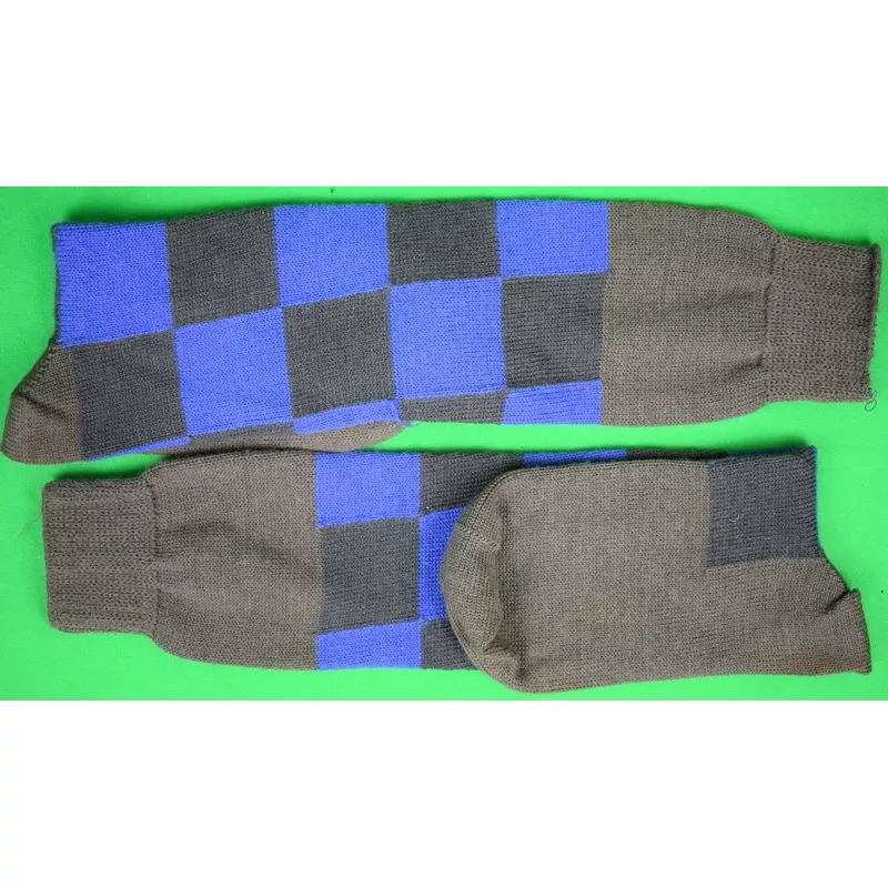 "Blue/ Grey Block Knit Socks" (SOLD)