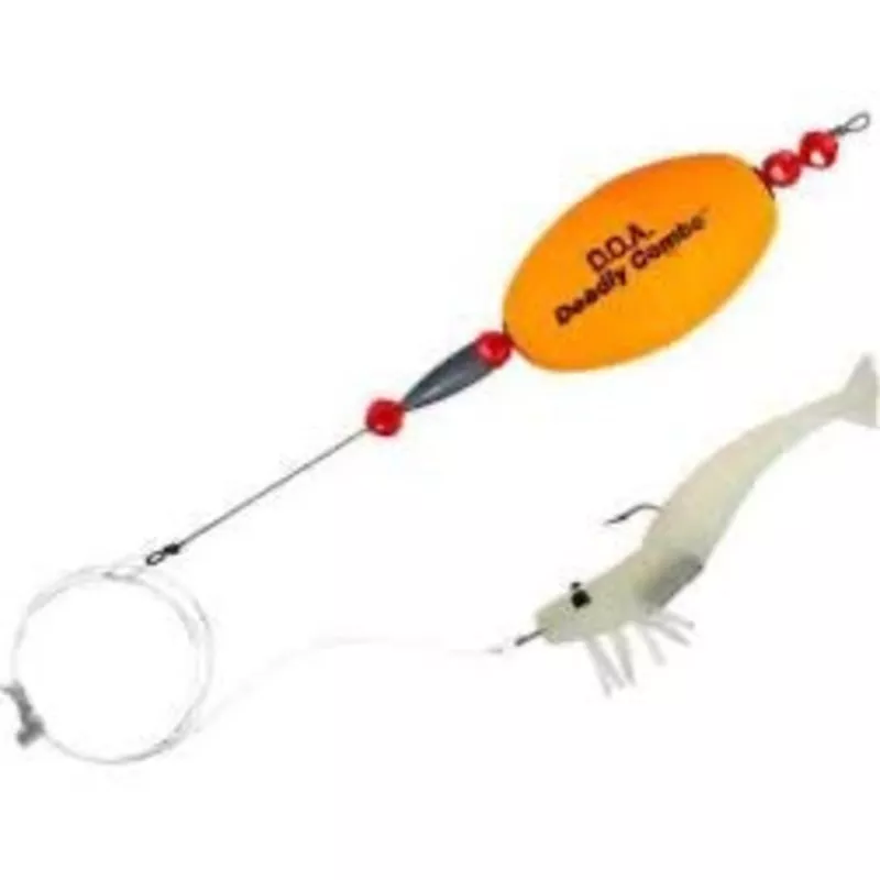 DOA Deadly Combo|Cigar Float / Clear Red Glitter Shrimp|Oval Float / Glow Shrimp
