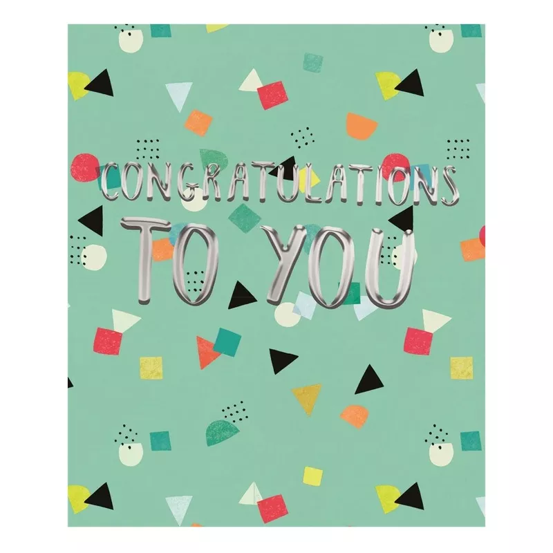 Embossed Text Design Open Congratulations Card