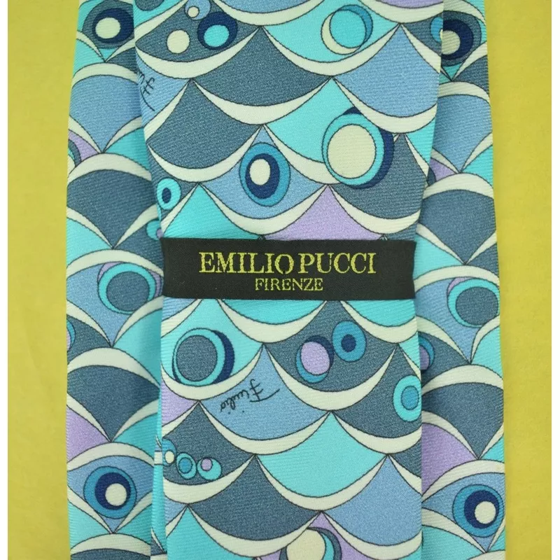 "Emilio Pucci Scallop Print Italian Silk Tie" (SOLD)