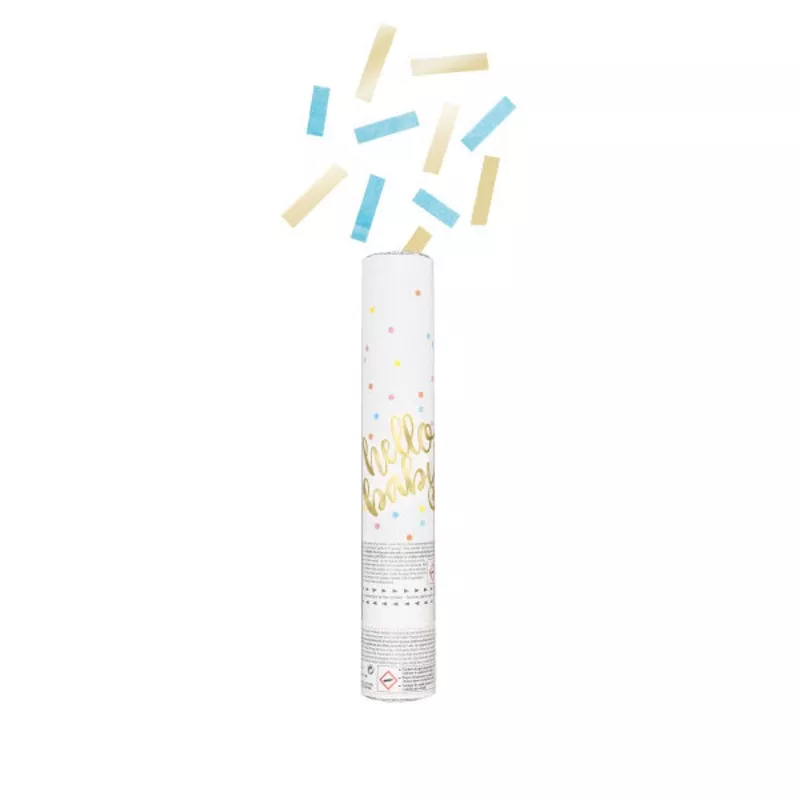 “Hello Baby” Blue Confetti Cannon