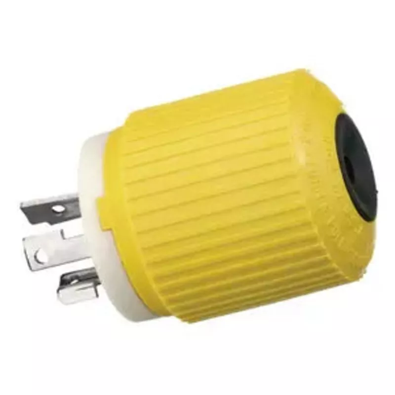 Hubbell Wiring Systems HBL328DCP Locking Plug, 30A, 28 VDC, Yellow