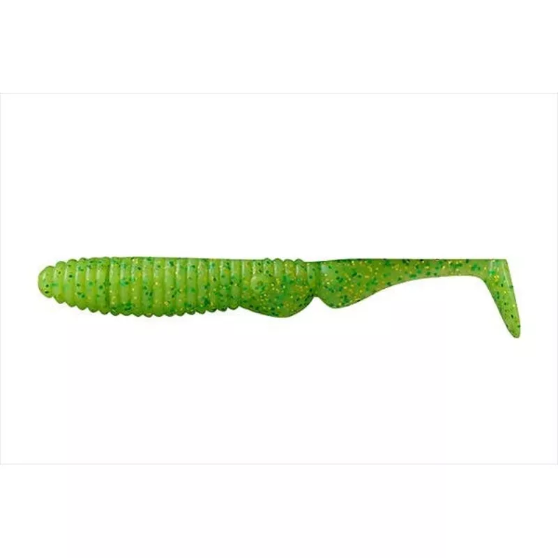 JACKALL Worm Ammonite Shad 3.0 inch Chartreuse/Lime Chartreuse Flake