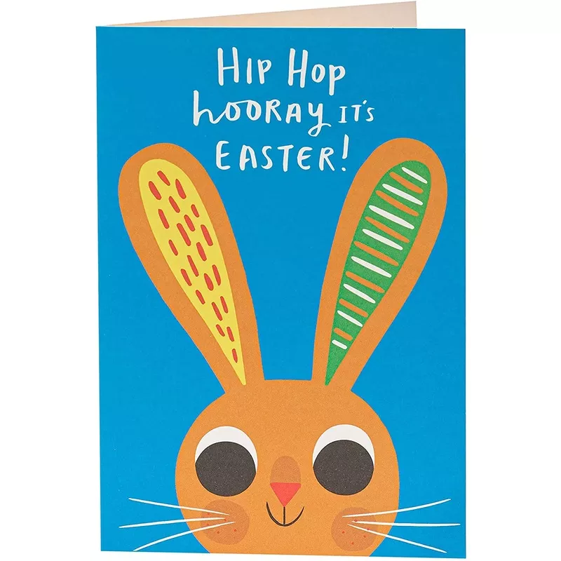 Kids Easter Wishes Bunny Design Greeting Card