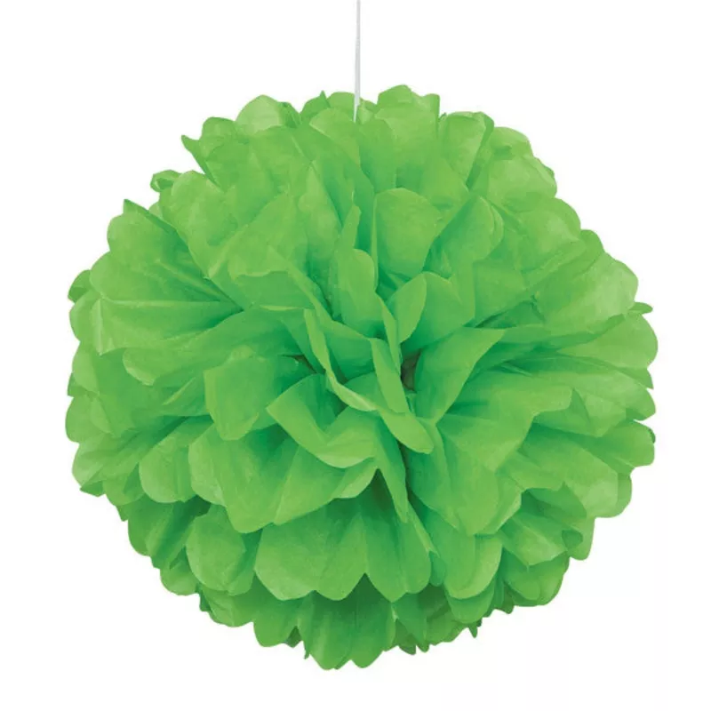 Lime Green Solid 16″ Hanging Tissue Pom Pom