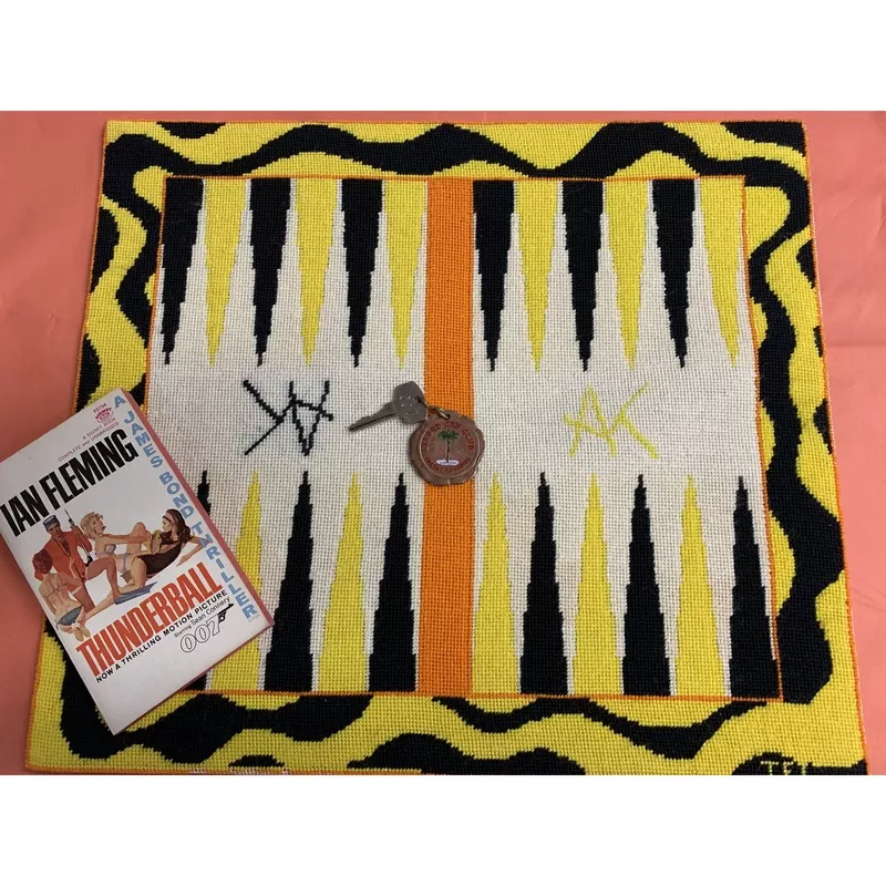 "Lyford Cay Club Petit-Needlepoint Backgammon Board & 007 Thunderball PB"