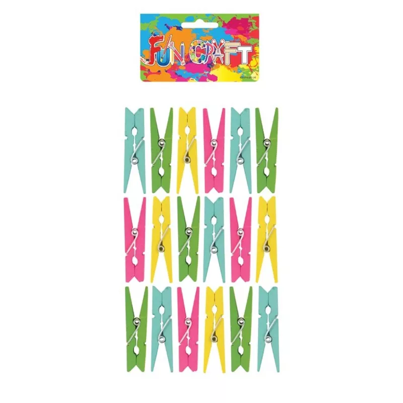 Mini Colourful Wooden Pegs Craft Kit (4.8cm)