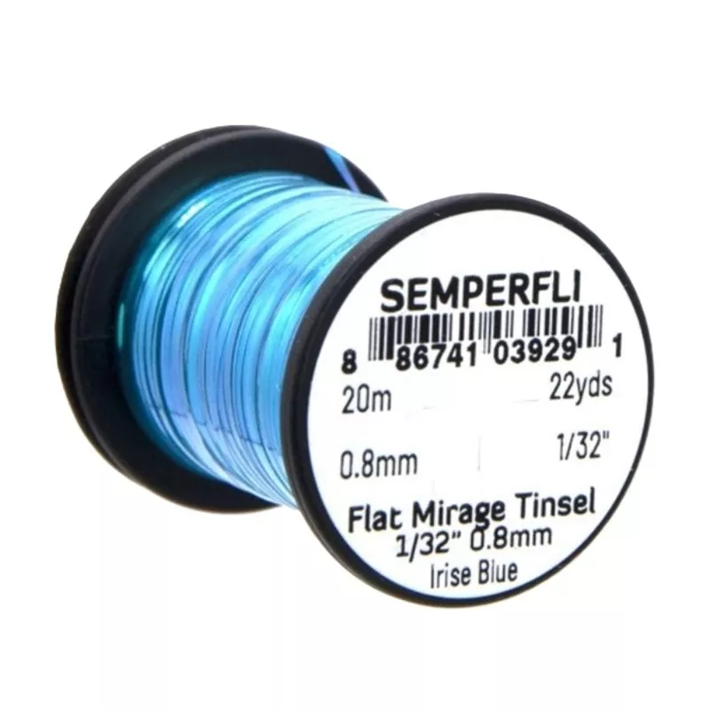 Semperfli Mirage Flat Mirror Tinsel 1/32" Spool Mirage Blue Irise