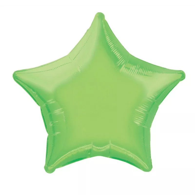 Solid Lime Green Star Shaped 20″ Foil Balloon