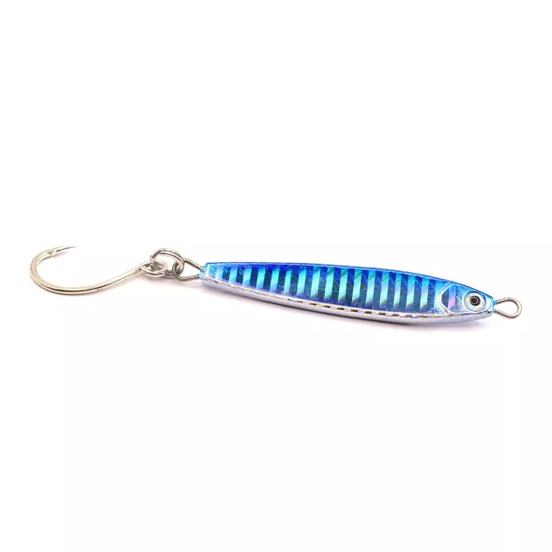 Stick Jig with In-Line Single Hook – Blue/Silver – 2 Sizes