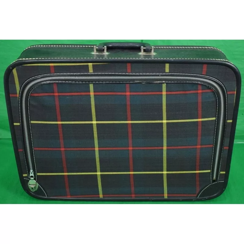 "Tartan Canvas Zip-Lid c1950s Suitcase"