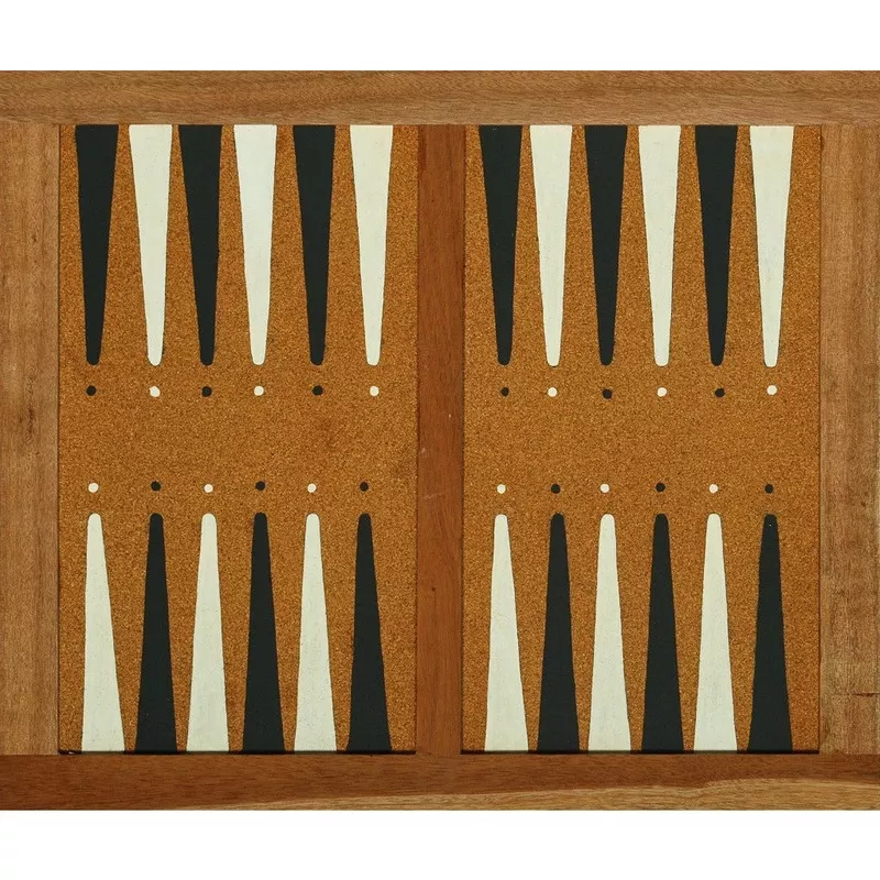 "Vintage Cork w/ Oak Trim Hand-Painted Backgammon Board" (SOLD)