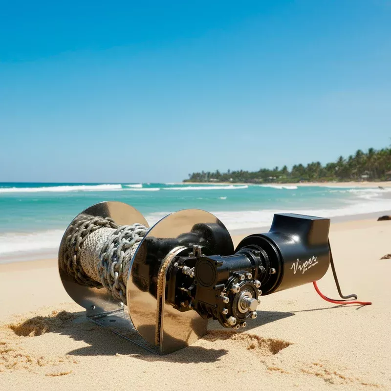 Viper Pro Series II 1500 Electric Anchor Winch Bundle with 100M Rope