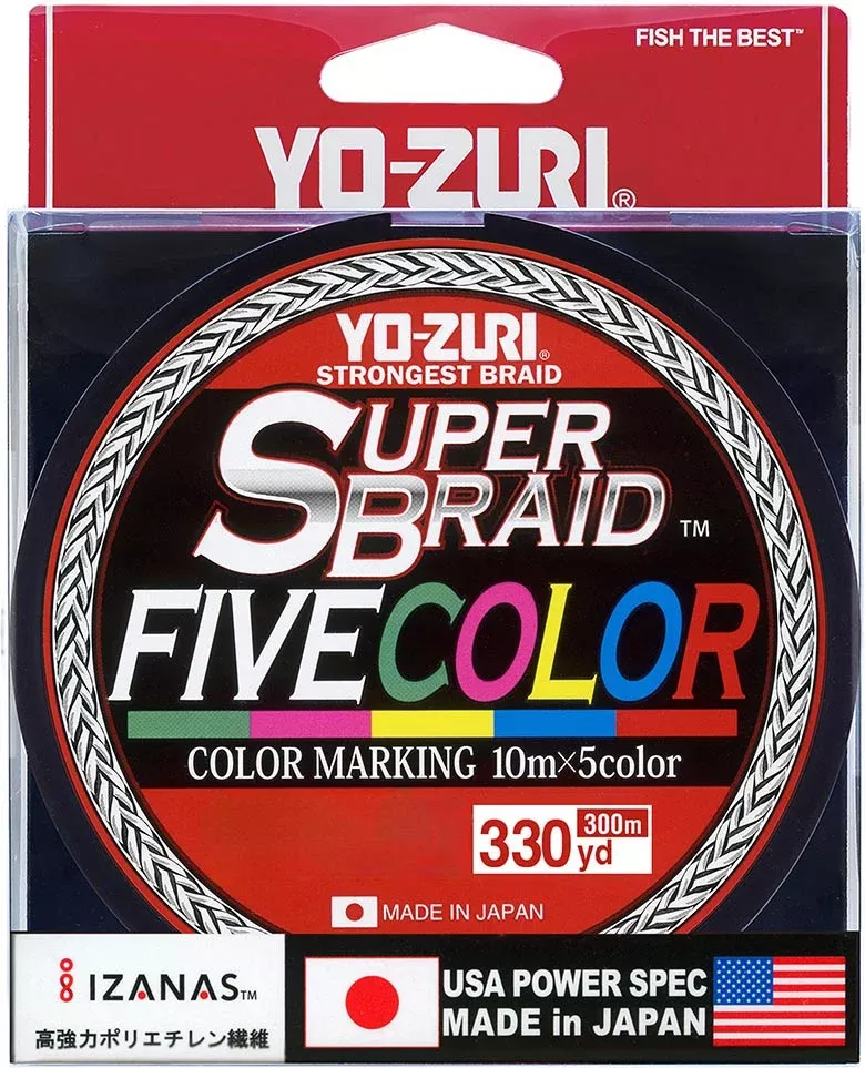 Yo-Zuri Super Braid Five Color – 330 Yard Spool