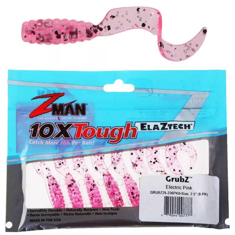 ZMan GrubZ Soft Plastic Baits | 3.5 Inch | 6 Pcs Per Pack PINK GLOW JC18156716
